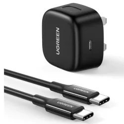 Ugreen Pd 25W Fast Charger + Usb Cable Uk - Black